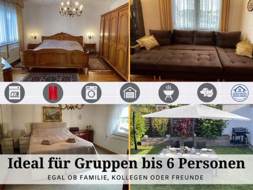 Riegelsberg Apartment | 85qm mit Garten und eigener Garage für 6 Personen, Moderne trifft Tradition - Apartment "Rosie"