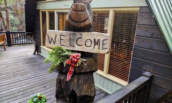 Blue Ridge Cabin | A River Retreat is an Authentic A-Frame with 200' frontage on the Toccoa River