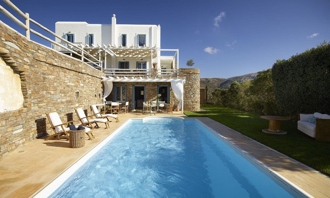 Ydrousa Villa | Aegean wonder: Villa Phivi, 5 bedrooms, private pool, Andros, Greece