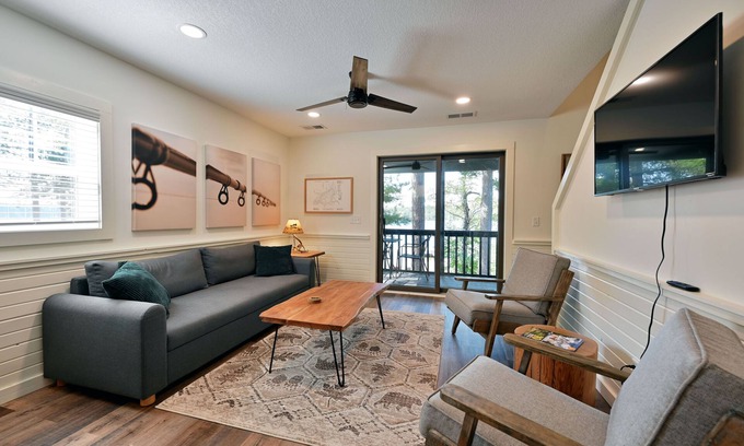 Webb Lake Condo | All 4 lakefront condos! Private beach, dock, sauna, club room, decks.