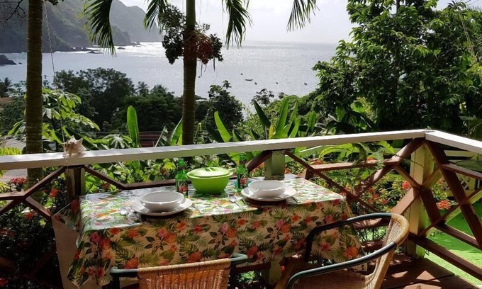 Castara Apartment | Amazing Sea views even from the Bed! Carpe Diem Villa'sStudio-Sunset1-Sleeps 2/3