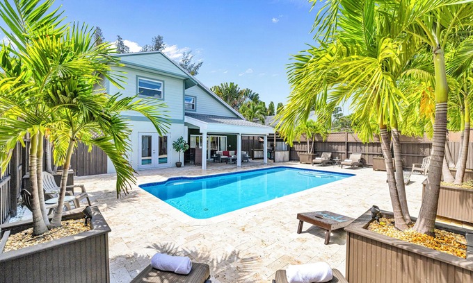 Delray Beach House | Amazing Tropical Pool House Delray Near Ocean- 4 bedrooms 3 baths-
