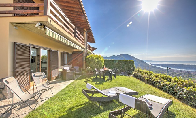 Villanuova sul Clisi Apartment | AmiroVista-Garden, Lake view, shared pool, Villanuova sul Clisi, Italy