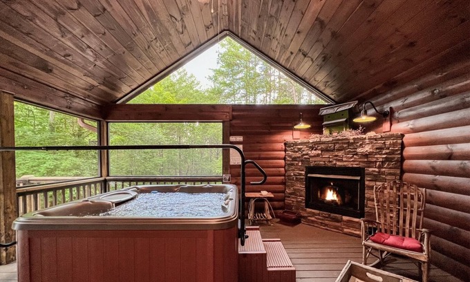 Morganton Cabin | Antler Lodge - Family Perfect, HotTub, FirePit, Pool Table, Creek, Pet Friendly