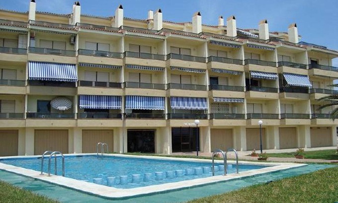 Peniscola Apartment | Apartment 1st line sandy beach, swimming pool, terrace sea view