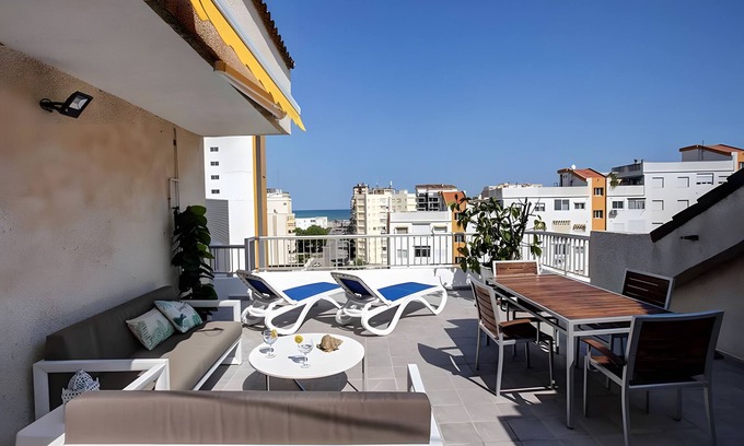 Grau i Platja Apartment | Apartment 'Terrazas Playa Gandia' with Sea View, Wi-Fi and Air Conditioning