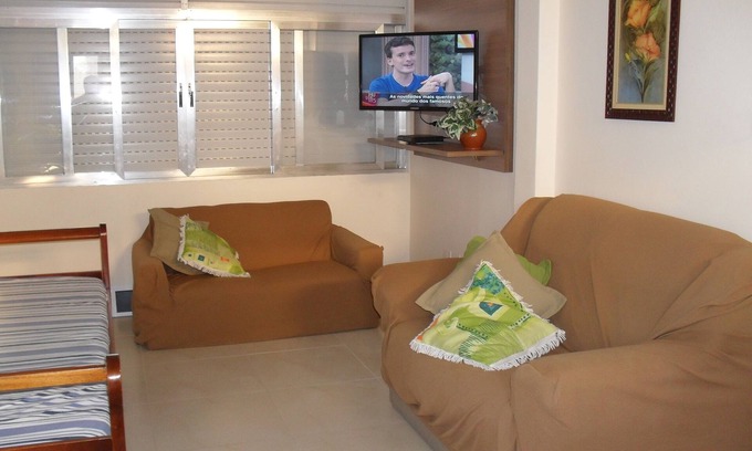 Gonzaga Apartment | Apt 2 qtos, Wi-Fi, 2 bathrooms, fte beach w/panoramic view, Gonzaga (channel 3)