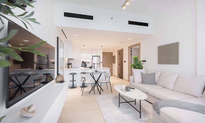 Jumeirah Village Circle Apartment | Awesome 1-Bedroom Apartment Perfect for 4 in JVC, Near to Dubai Miracle Garden