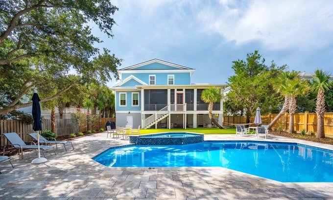 Isle of Palms House | Beach Access Directly Across Street! Ocean view, Private Pool, Hot Tub, Luxe New Construction
