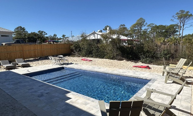 Cape San Blas House | Beach retreat with open layout, AC, private pool, fire pit & grill