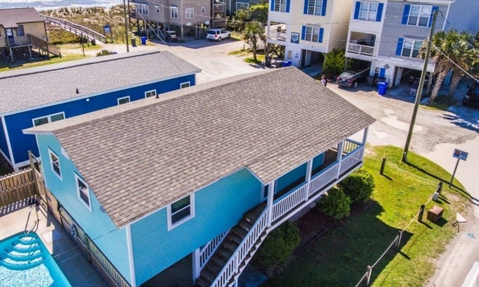 Wilmington Beach House | Beach view home in walking distance to public beach access & with private pool.