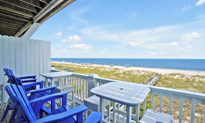 Wilmington Beach House | Beachfront Duplex with 3 Decks and Awesome Ocean Views & Beach Access