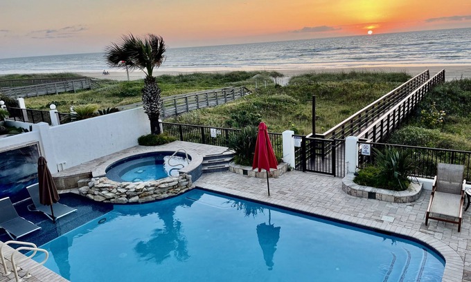 South Padre Island House | Beachfront Private Home with Heated Pool & Spa