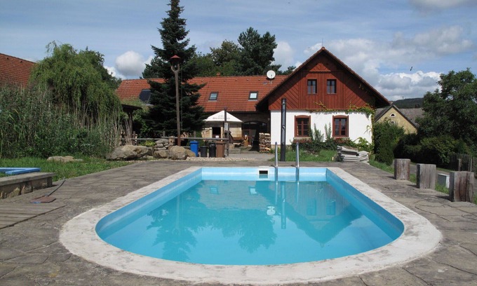 Uhlejov Villa | Beautiful private villa for 22 people with private pool, WIFI, TV, patio and pets allowed