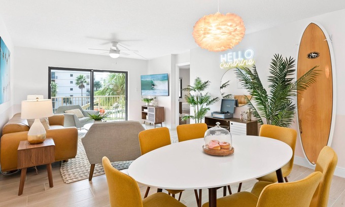 Port Canaveral Condo | Beautiful & Chic Family Condo RIGHT on the Beach | Heated Pool + Private Balcony Views! π