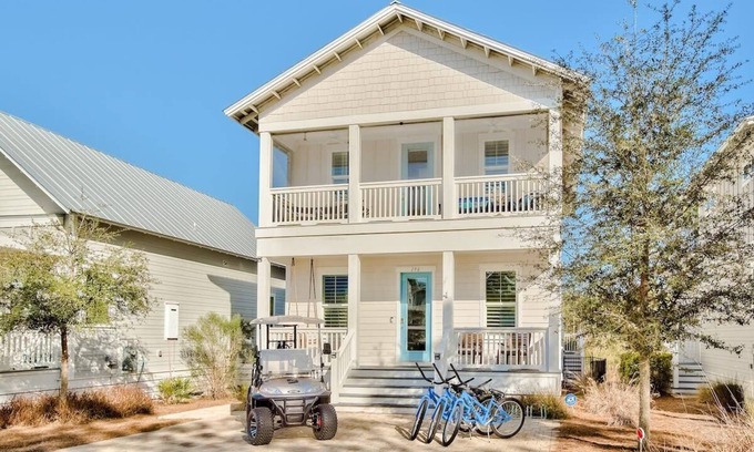 Santa Rosa Beach House | Beautiful Home! 3 Bikes & 6-Seater Golf Cart! Steps to the Pool! - Out with the