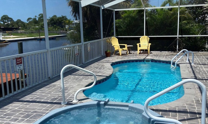 Spring Hill House | Beautiful view, heated Pool/Spa and private dock with direct Gulf access