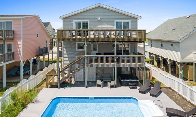 Ocean Isle Beach House | Bees Knees at Ocean Isle Beach, private heated pool, and great views