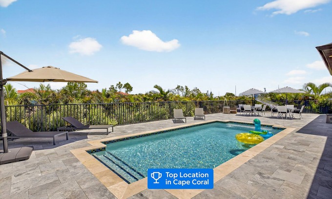 Burnt Store House | Blu Marina 5/3 salt water heated pool next to Boat Ramp.