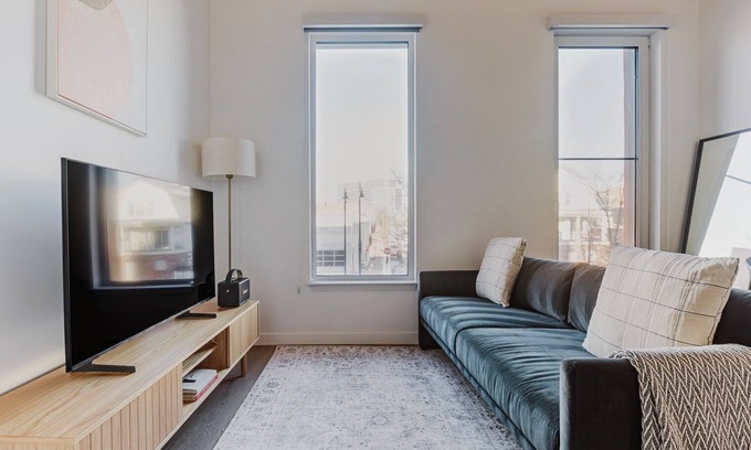 East Somerville Apartment | Blueground | Somerville, gym & w/d, nr Row