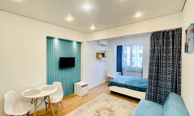 Almaty Apartment | Bright Studio with Mountain View