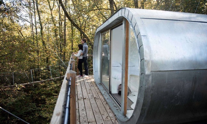 Payzac Cabin | Cabin Le Module – Suspended cabin at 12m, thrilling experience and stunning forest view