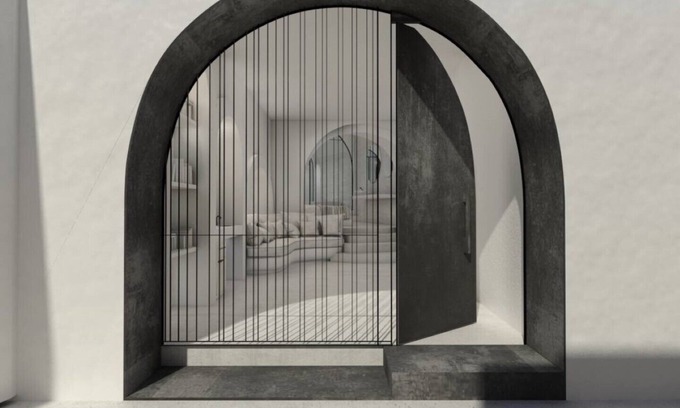 Karterados House | "Canava" White Cave Suite with indoor plunge pool jacuzzi