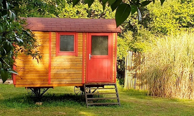 Castelnau-sur-Gupie Cabin | Caravan with shared pool