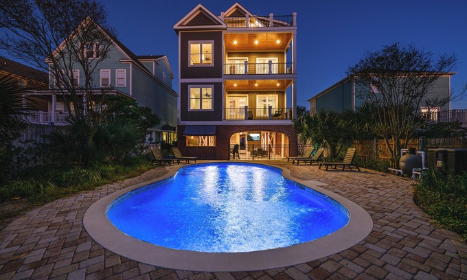 Garden City House | Carolina Sea Shack-Brand New Ocean View Luxury Home-Private Pool and Elevator