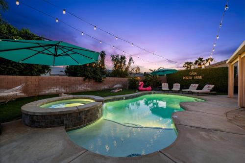 Indio House | Casa Desert Muse with Heated Pool Spa Firepit Mini Golf and Games