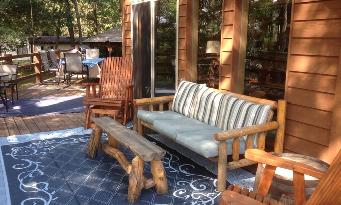 Webster Ski Chalet | Cedar Chalet with Hot Tub on Devils Lake, Webster, WI