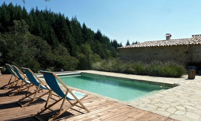 Saint-Apollinaire-de-Rias House | Charming family home, pool, with large reception room, beautiful view