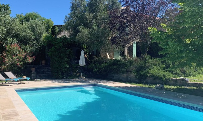 Saint-Jean-de-Ceyrargues House | Charming stone house near Uzès 4 bedrooms,2 bathrooms,heated pool,garden & Wifi