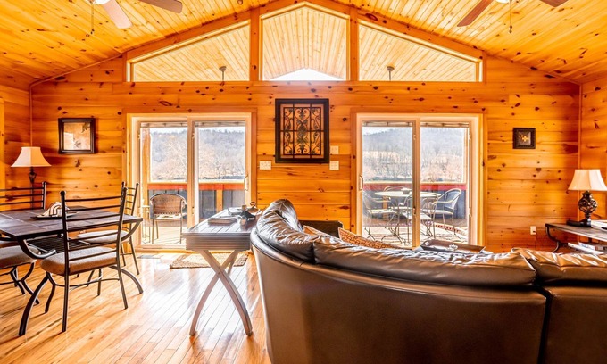 Draper House | Charming riverside with stunning views, cozy interiors, full amenities, and spacious decks.