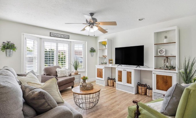 West Jordan House | Charming Utah Getaway with Fire Pit and Furnished Deck