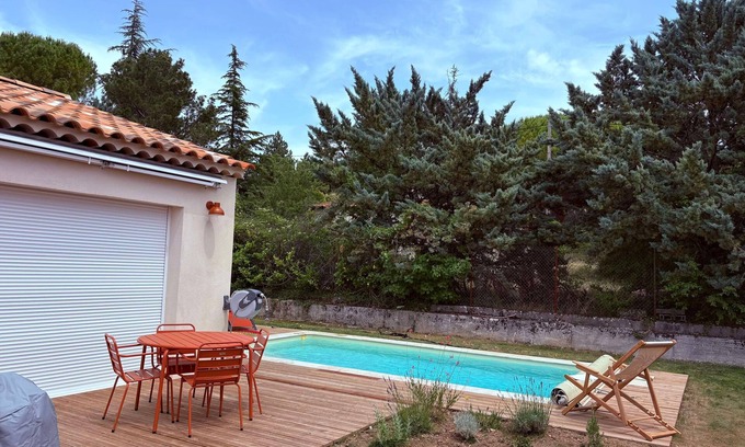 Digne-les-Bains House | Chez Hamou et Julie, new modern house with swimming pool and boules pitch