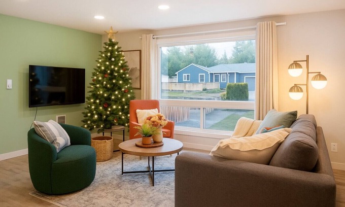 Bryn Mawr-Skyway House | Chic 3BR+2BA Duplex w/Serene View+BBQ near airport