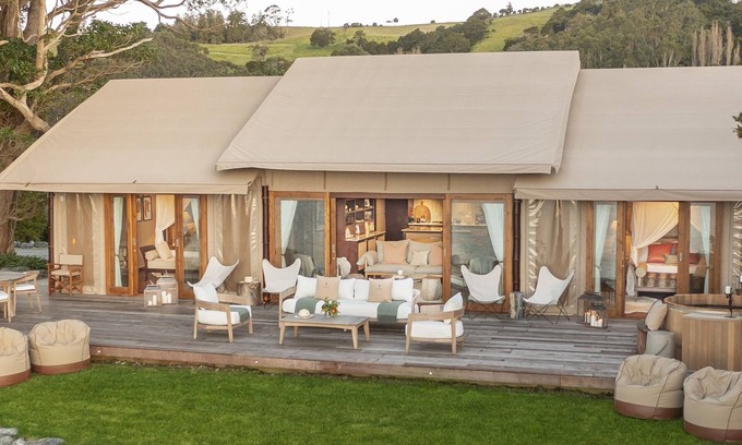 Mangawhai Heads Cabin | Clifftops - luxury tented lodge, sweeping views & beach, 90 mins from Auckland