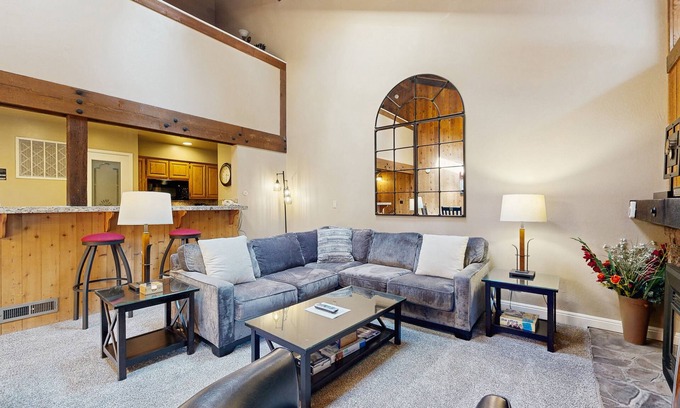 South Lake Tahoe House | Come home to an airy escape with a stone fireplace near Ski Run Marina/Heavenly