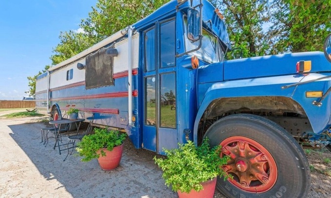 Lubbock House | Come stay in our converted school bus/tiny home!