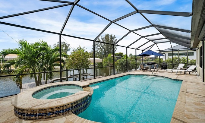 Burnt Store House | Come visit Boaters Delight in SW Cape-Large Pool/Spa home on canal w/boatlift!