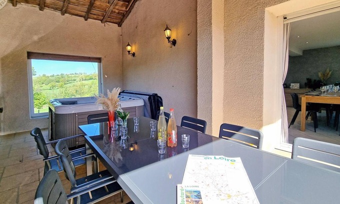 Chevrieres Cottage | Comfortable cottage for 12 with private garden and spa in Auvergne-Rhône-Alpes