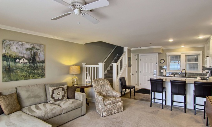 Boyne City Condo | Condo with Lake Charlevoix Views | Private Beach Access | Gas Log Fireplace