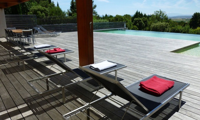 Ventenac-Cabardes House | Contemporary architect villa standing large swimming pool, view 7 km Carcassonne