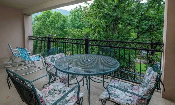 Gatlinburg Condo | Creek View GH403 - Sip coffee on the balcony with the sound of the creek!