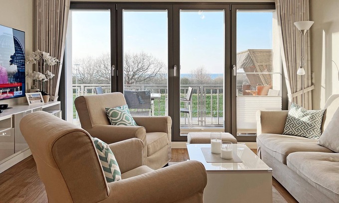 Boergerende-Rethwisch Condo | Deichgraf 07, Direkter Meerblick aus Allen Drei Zimmern, 2 SZ, 2xbad, TG, Kamin