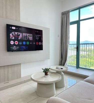 Likas Apartment | Deluxe 2BR Seaview and Mountain View with balcony