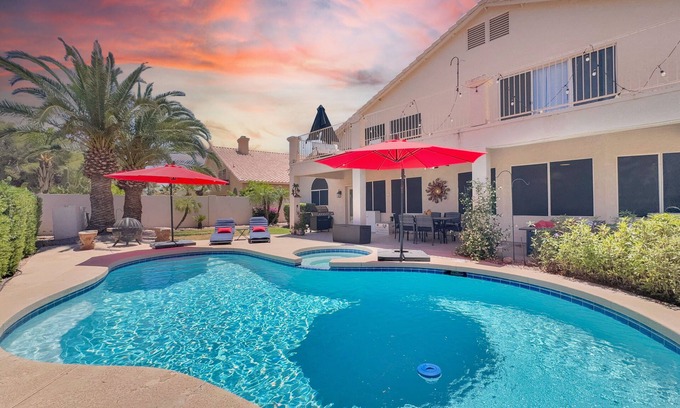 Superstition Springs House | Desert Dessert! Game Room, Pool/Spa! Golf Views
