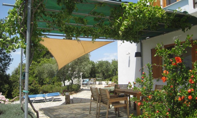 Lafkos Apartment | Detached, new house with stunning panoramic views of the village and the sea