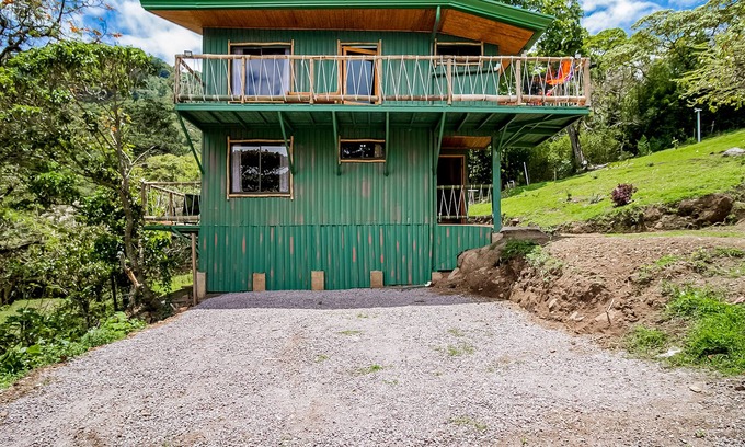 Roble House | Dog-friendly jungle cabana with scenic views, wraparound balcony, & WiFi